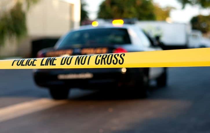 crime scene with police tape