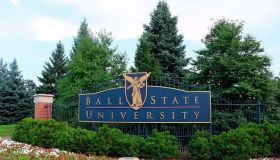 Ball State University entrance sign.