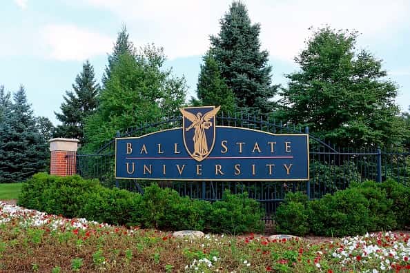 Ball State University entrance sign.