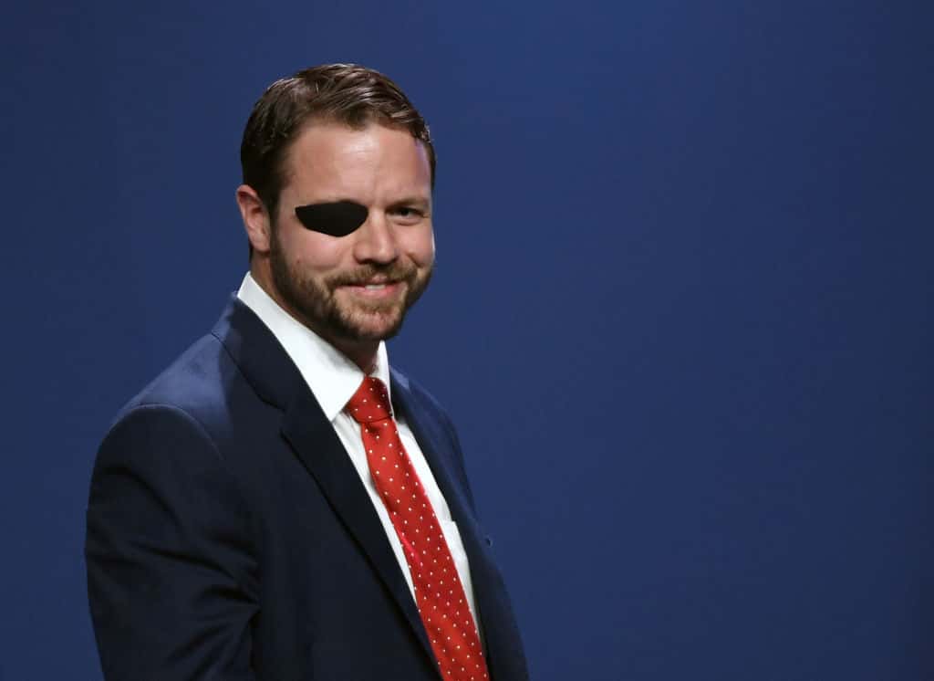 U.S. Rep. Dan Crenshaw (R-TX) smiles after speaking at the Republican Jewish Coalition's annual leadership meeting at The Venetian Las Vegas after appearances by U.S. President Donald Trump and Vice President Mike Pence on April 6, 2019 in Las Vegas, Nevada. Trump has cited his moving of the U.S. embassy in Israel to Jerusalem and his decision to pull the U.S. out of the Iran nuclear deal as reasons for Jewish voters to leave the Democratic party and support him and the GOP instead.