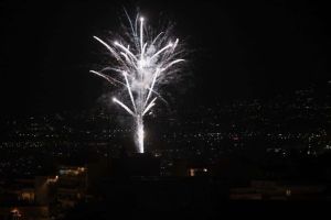 Fireworks Explode in the Sky over Beech Grove, Indiana