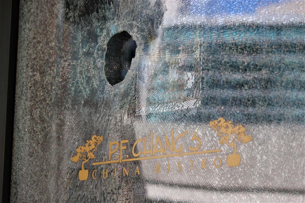 Window damage at PF Chang's