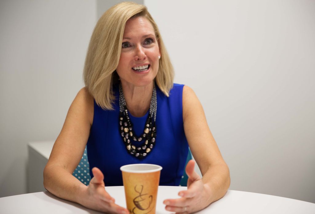 State Sen.-elect Shelli Yoder (D-Bloomington) during a 2016 campaign for Congress