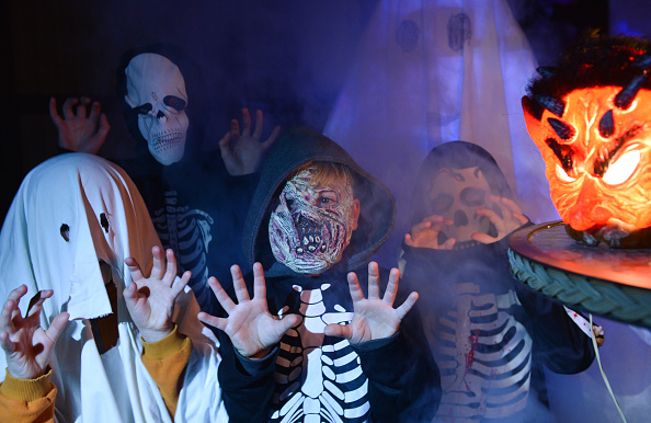 Children go trick-or-treating for Halloween in Frankfurt Main, Germany, 31 October 2014.