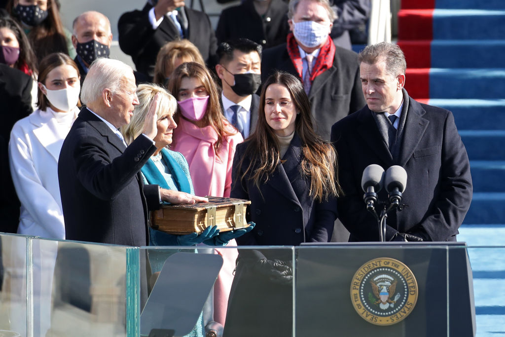Joe Biden is sworn in as U.S. President during his inauguration on the West Front of the U.S. Capitol on January 20, 2021 in Washington, DC.