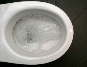 Water flushing down a toilet
