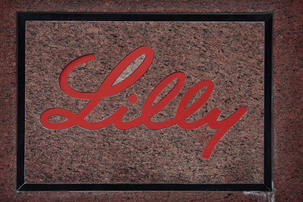 A sign for Eli Lilly in Indianapolis.