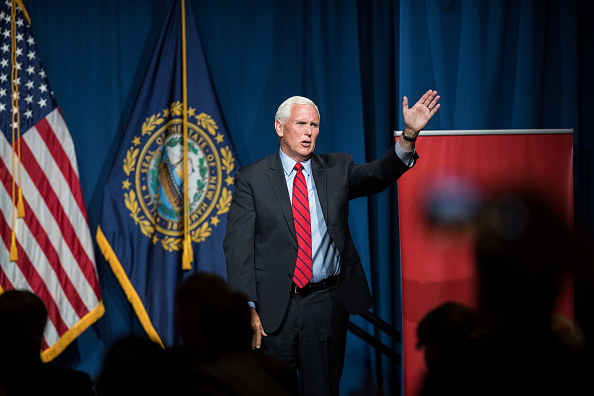 Mike Pence speaking at the Reagan Library
