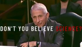A screen capture of Dr. Anthony Fauci with the text, "Don't You Believe The Science?"
