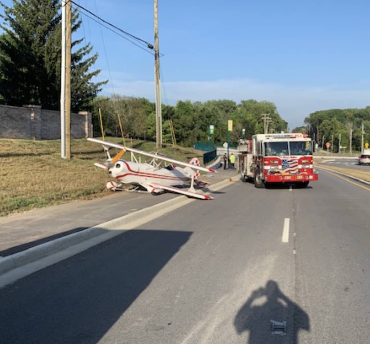 Plane Crash Lands in Fishers on 96th Street WIBC 93.1 FM