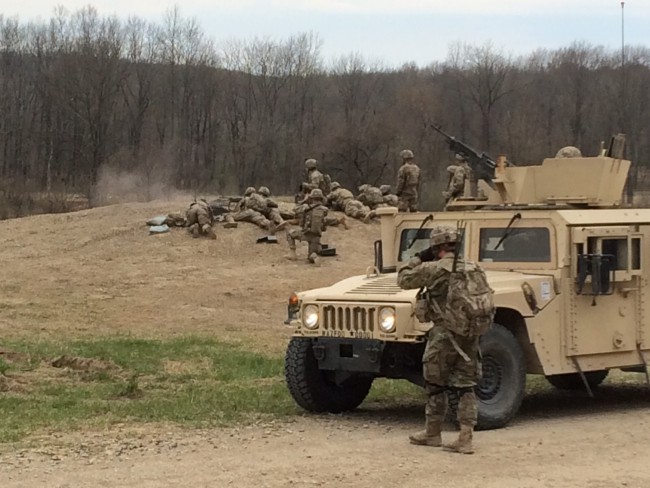 Soldiers training at Camp Atterbury.