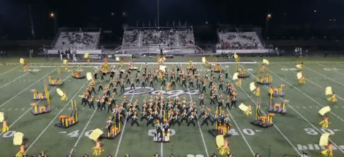 The Sound of Brownsburg performs during halftime of a Brownsburg High School football game