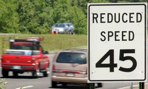 45 mph speed limit sign