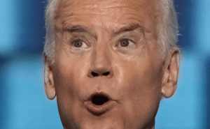 President Joseph "Joe" Biden addresses the delegates from the podium during the 3rd day of the Democratic National Nominating Convention in the Wells Fargo arena (Photo by Mark Reinstein/Corbis via Getty Images)