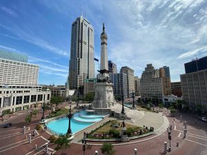 Photograph of downtown Indianapolis.