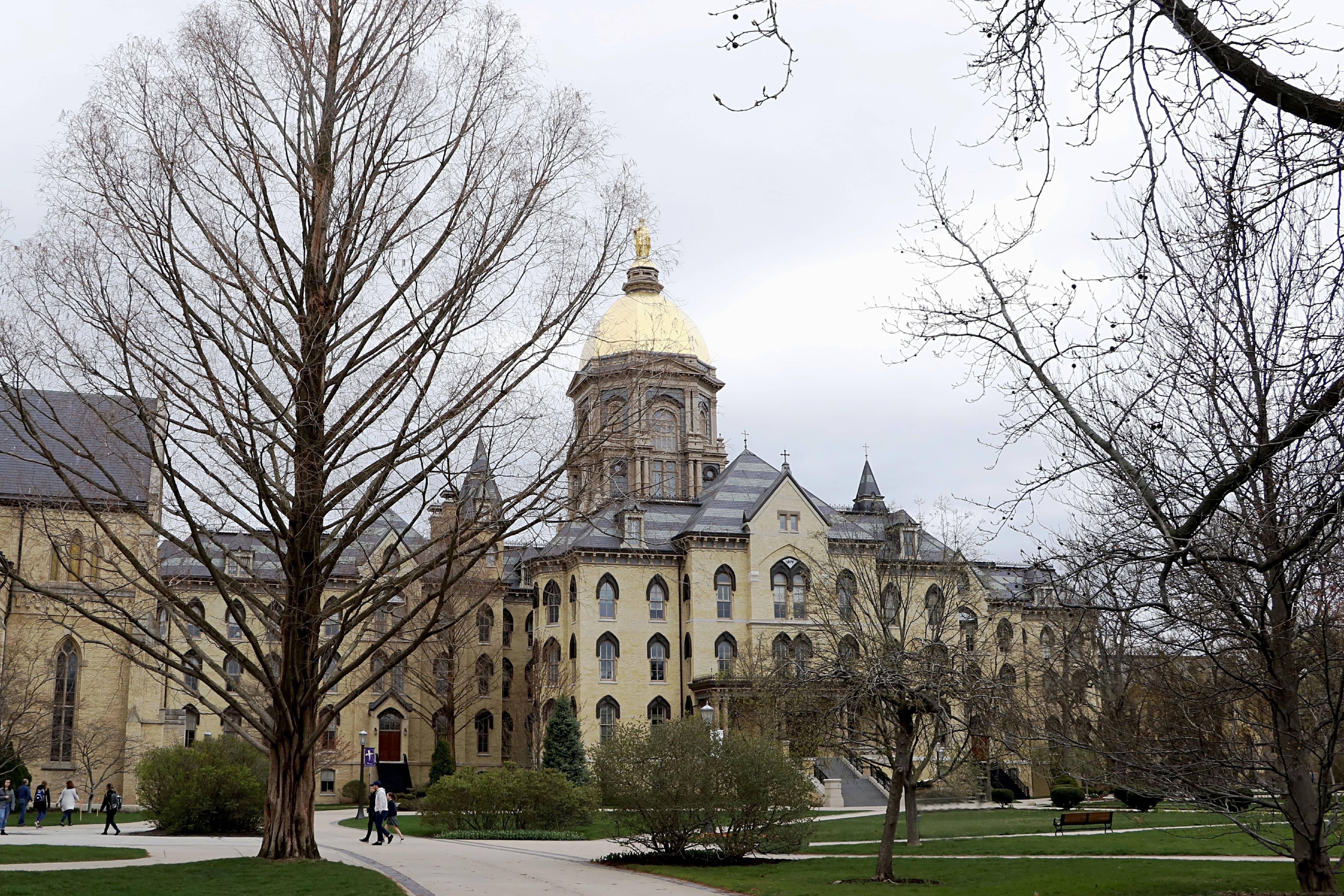 Golden Dome on the campus of University of Notre Dame in South Bend, Indiana