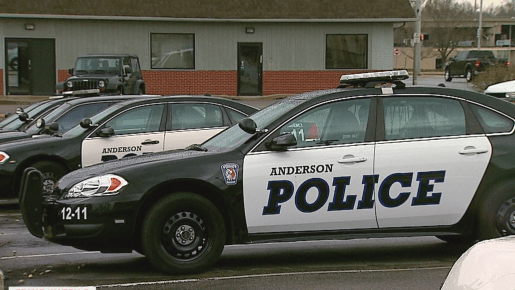 Police cars in Anderson, Ind.