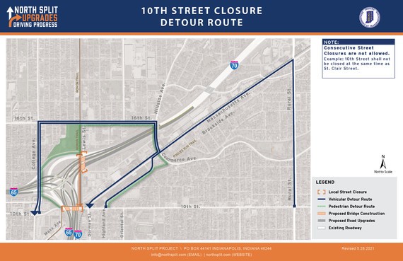 10th street closure and reroute