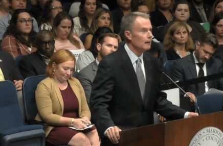 Mayor Joe Hogsett speaking in front of the City County council