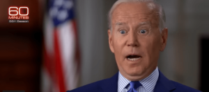 Biden wide-eyed during 60 min interview