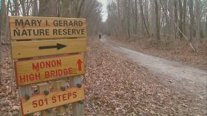 Monon High Bridge sign