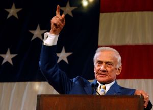 Former astronaut Buzz Aldrin, the second man to walk on the moon, was the guest of honor at a 40th anniversary celebration of the Apollo 11 moon mission on board the USS Hornet aircraft carrier museum in Alameda, Calif., on Saturday, July 25, 2009