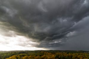 Storm clouds over the forest