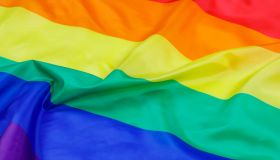 Gay Pride Flag used for Illustrations with copy space
