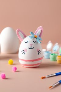 Easter egg in the form of a rabbit. Ideas of DIY Easter crafts with children. Happy Easter