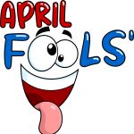 April Fools Day Funny Cartoon Text Sign