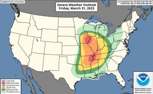Severe weather outlook Friday, Mar. 31, 2023