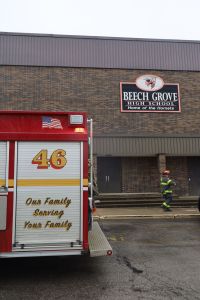 Image of IFD Firefighters Responding to Beech Grove High School