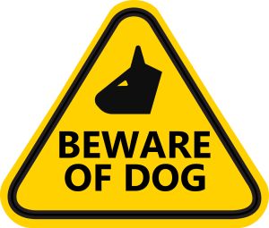 Beware of dog sign. Warning guard dog symbol. flat style.