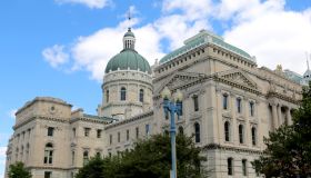Indiana State Capitol Building with Lamp Post