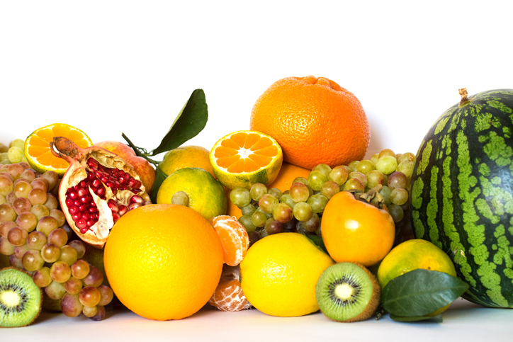 Close-up of fruits against white background,Russia