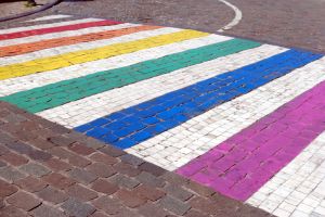 Pedestrian Crossing in LGBT Colours.