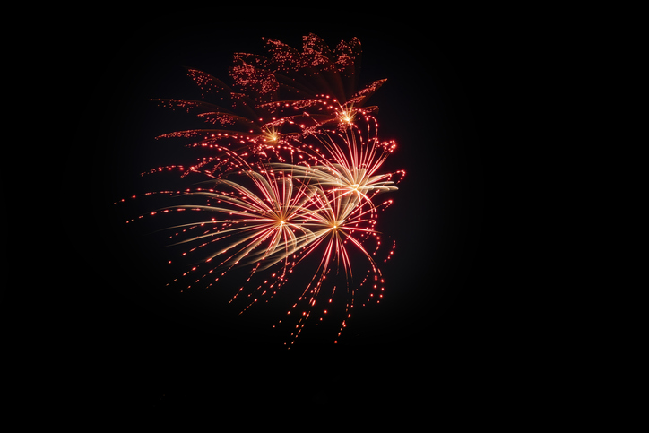 Abstract colored firework background with free space for text