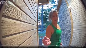 Woman constantly rings neighbors door.