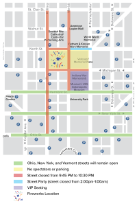 Map for Downtown Indy Fourth Fest