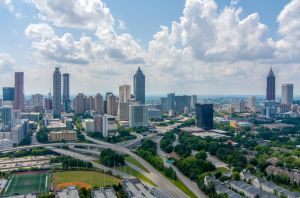 Aerial view of the downtown Atlanta, Georgia skyline