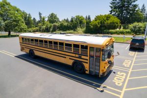 School bus in parking lot
