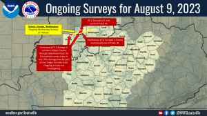 National Weather Service graphic on August tornadoes