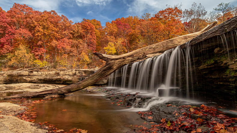 Indiana Cataract upper waterfall in Autumn