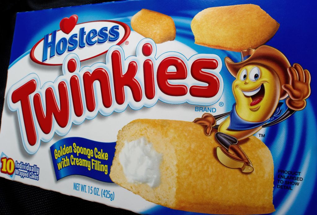 A view of a box of 10 Hostess Twinkies i