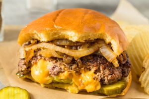 Homemade Juicy Lucy Cheeseburger