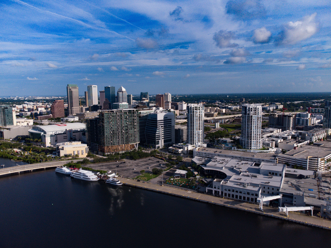 Downtown Tampa Florida under blue skies