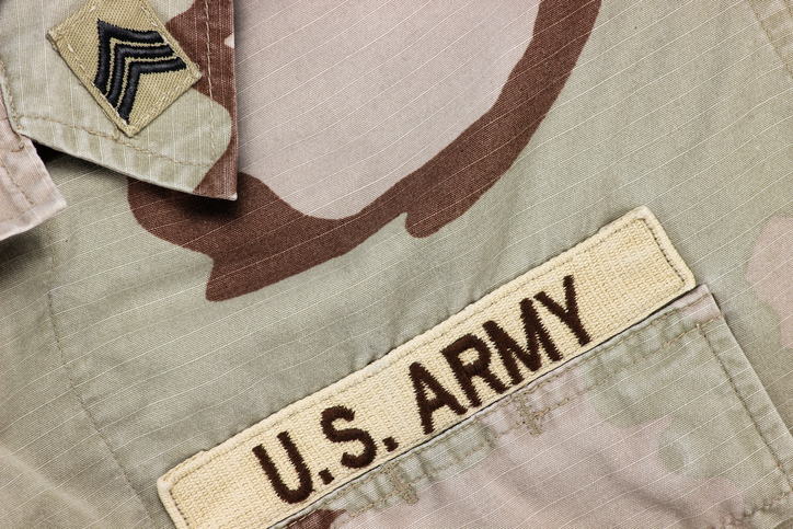 U.S. Army patch on desert uniform
