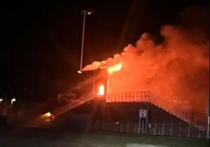 Fire at Frankfort press box