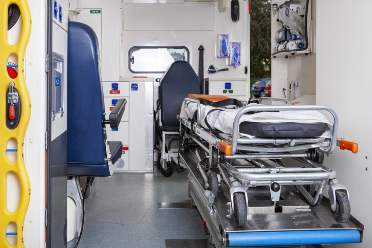 Interior view of a modern ambulance
