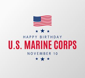 United States Marine Corps Birthday card. Vector